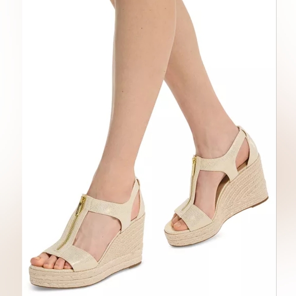 Michael Kors Berkley Zipper Espadrille Platform Wedge Sandals size 9 - Picture 3 of 15